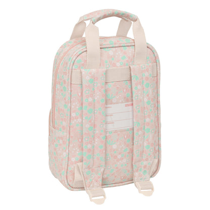 Mochila escolar SAFTA rosa con estampado floral y mariposa - 2