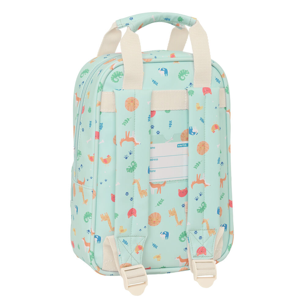 Mochila SAFTA Pandi verde menta con estampado de animales - 2