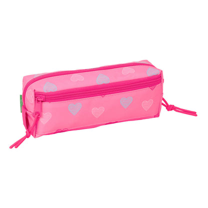 Portatodo triple rosa Heart Benetton con estampado de corazones - 2