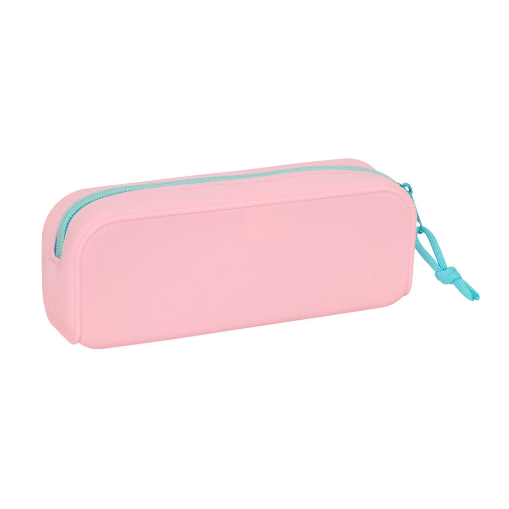 Portatodo Dolce Benetton rosa de silicona con cremallera turquesa - 2