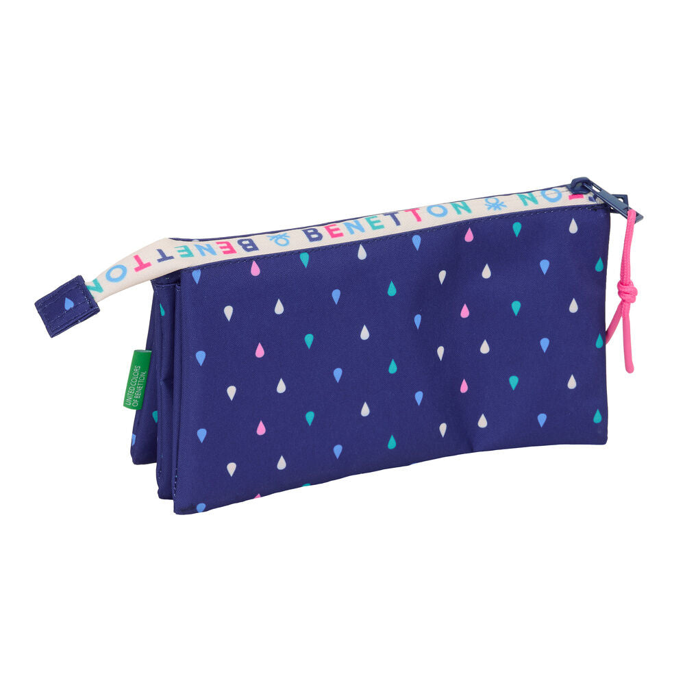 Portatodo triple Benetton azul marino con estampado multicolor - 2