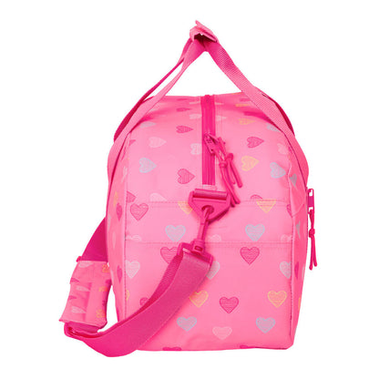Bolsa de deporte rosa Heart Benetton con estampado de corazones - 3