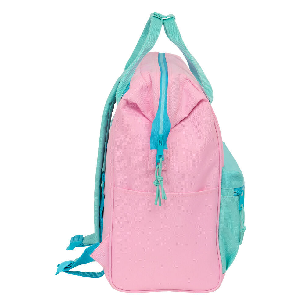 Mochila Dolce United Colors of Benetton rosa y turquesa - 3