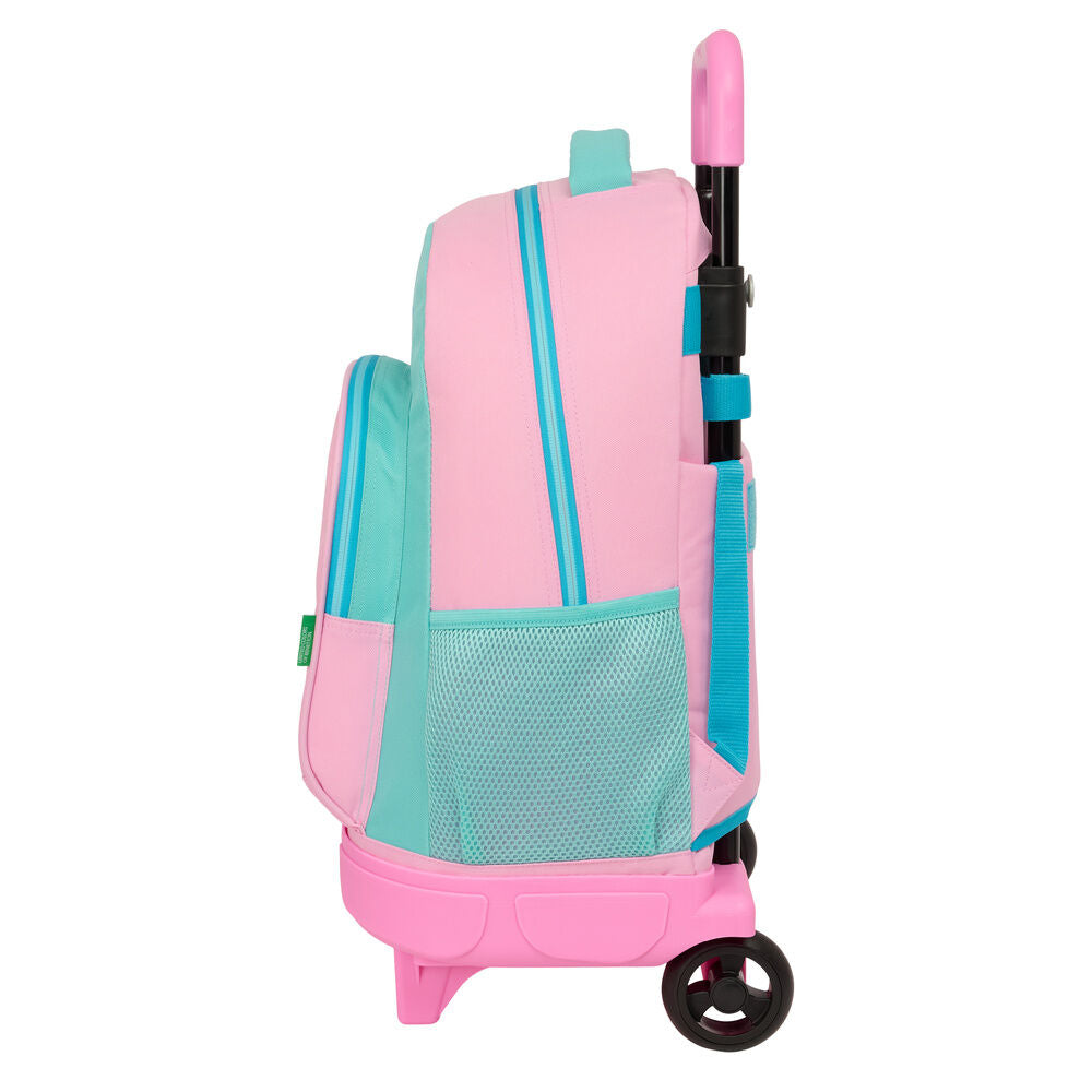 Trolley escolar Dolce de Benetton rosa y turquesa con mochila extraíble - 3