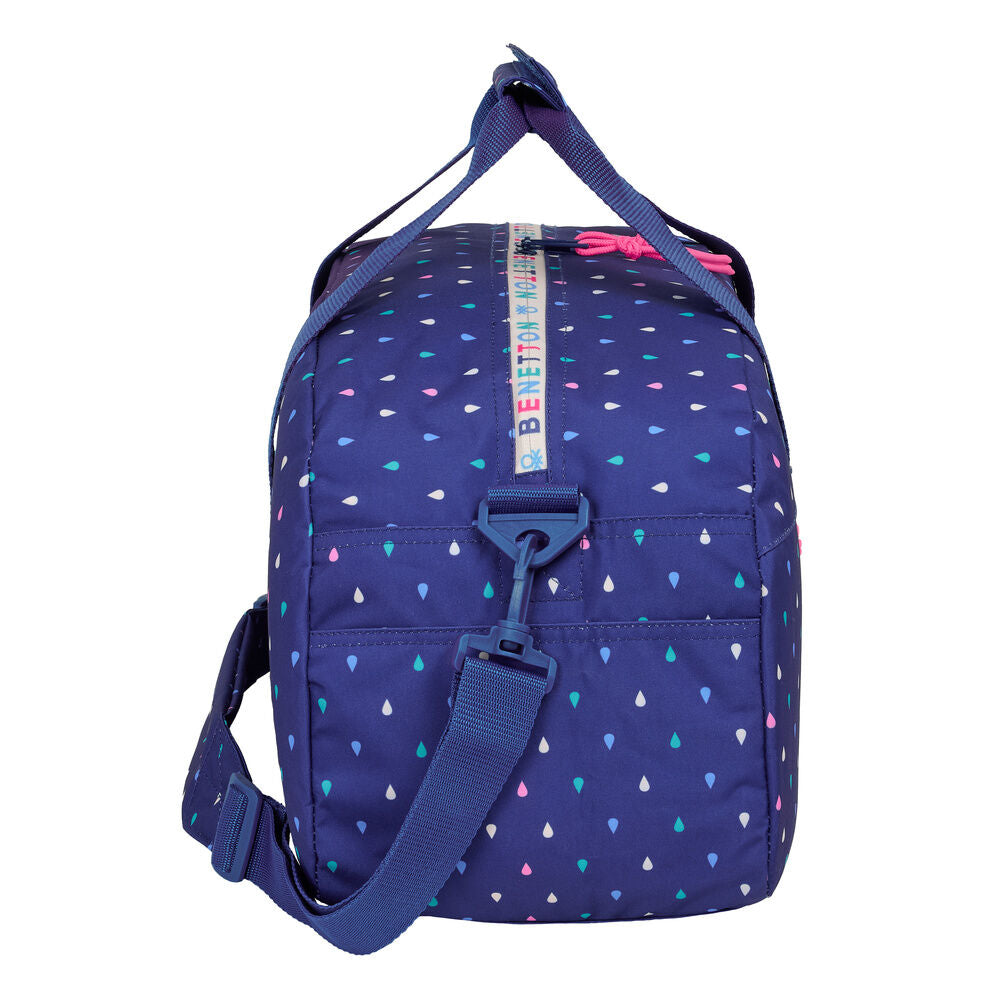 Bolsa de deporte Drop Benetton azul con estampado de gotas multicolor - 3