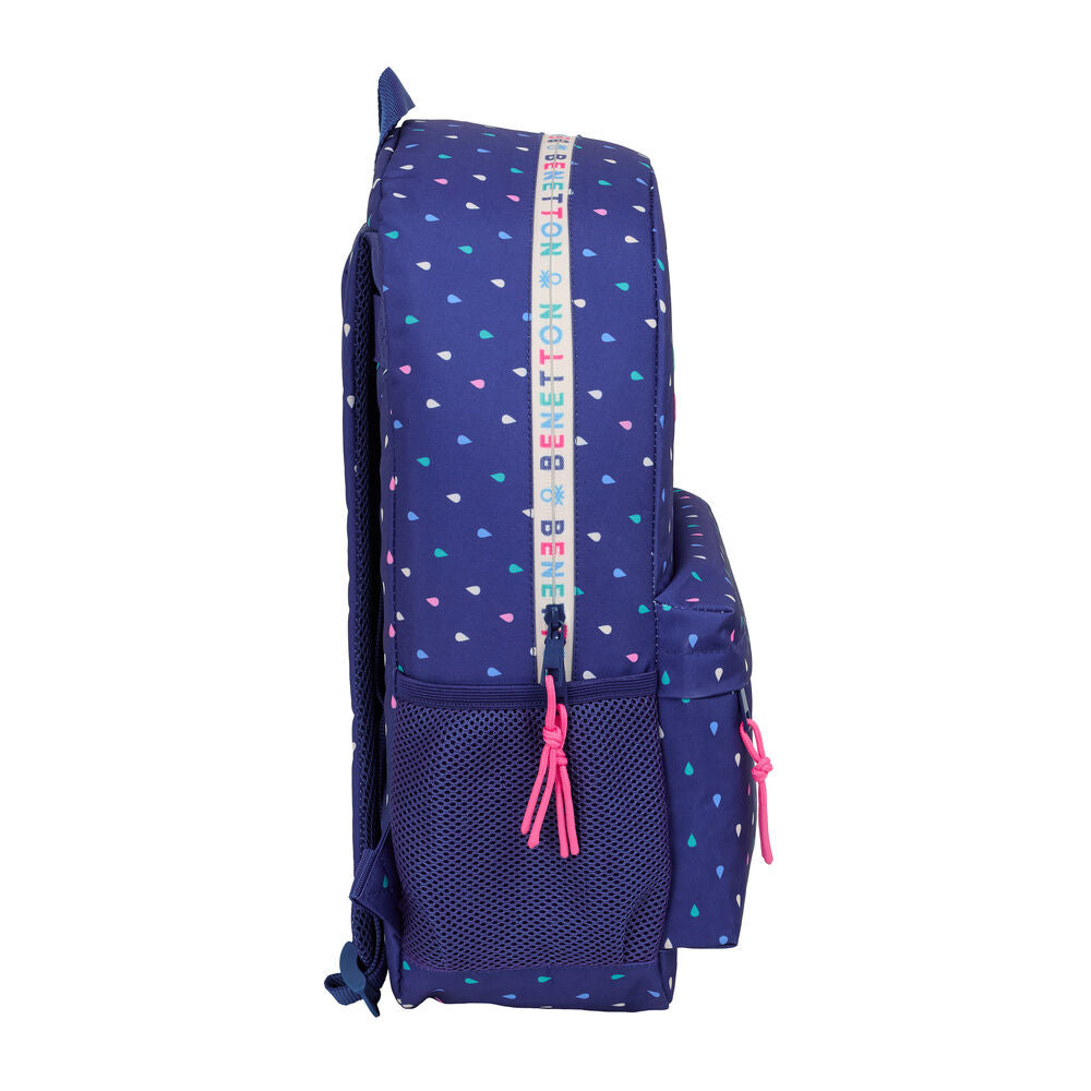 Mochila Drop Benetton azul marino con gotas multicolor - 3