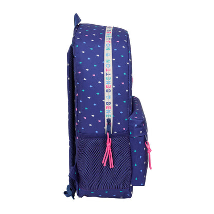 Mochila Drop Benetton azul marino con gotas multicolor - 3