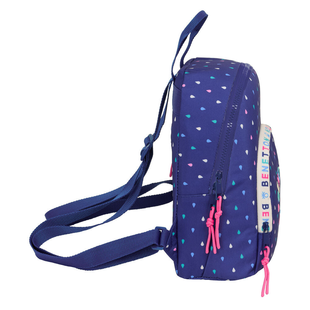 Mochila Drop Benetton azul marino con estampado multicolor - 3