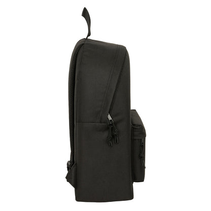 Mochila negra Benetton de 42 cm con bolsillo frontal - 3