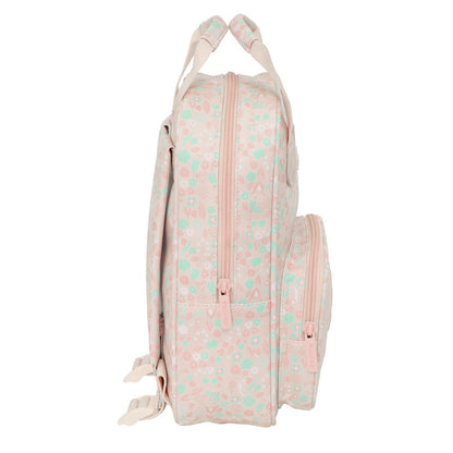 Mochila escolar SAFTA rosa con estampado floral y mariposa - 3