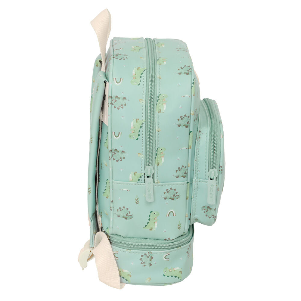 Mochila portameriendas SAFTA Dinos verde menta con estampado de dinosaurios - 3