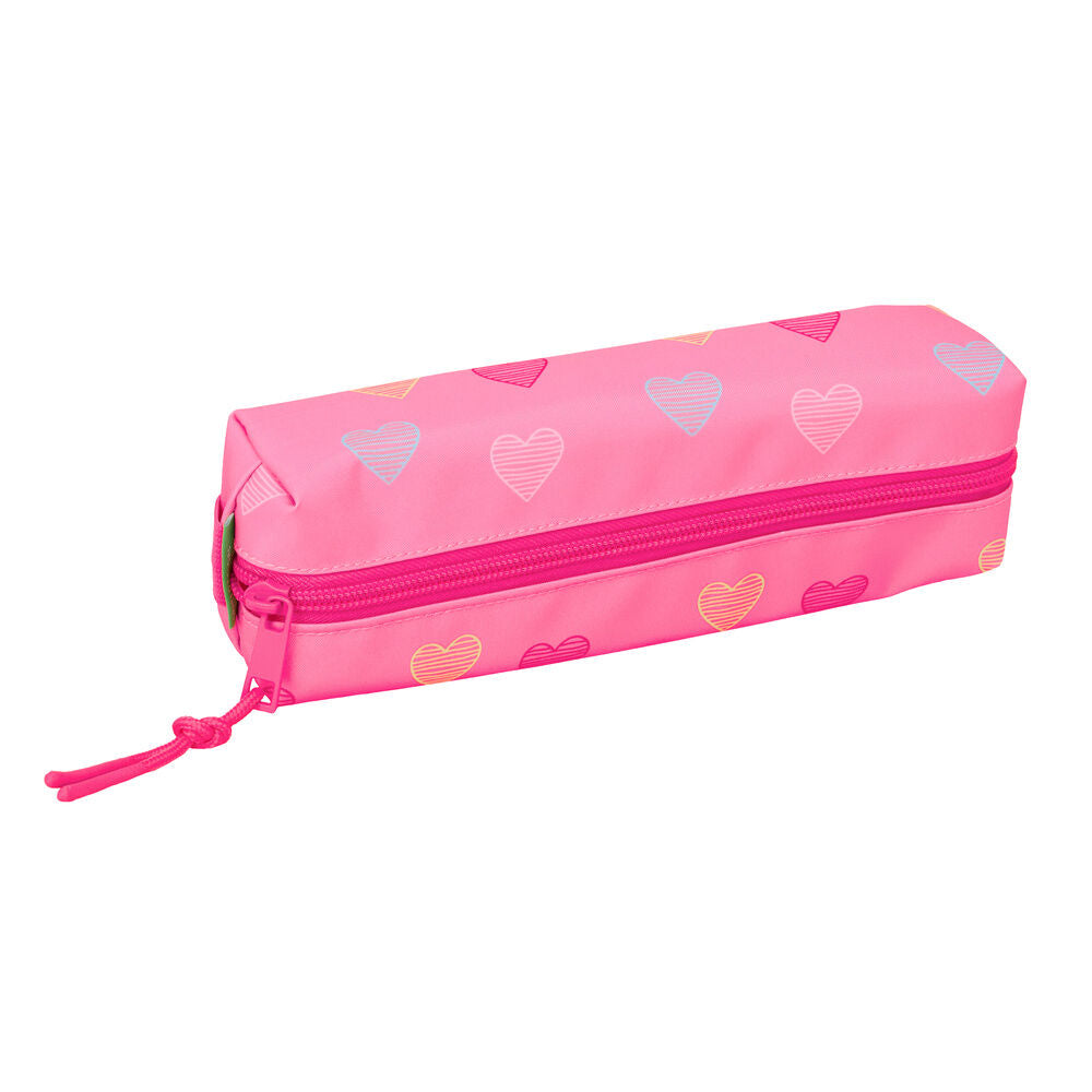Portatodo rosa Heart Benetton con estampado de corazones - 3