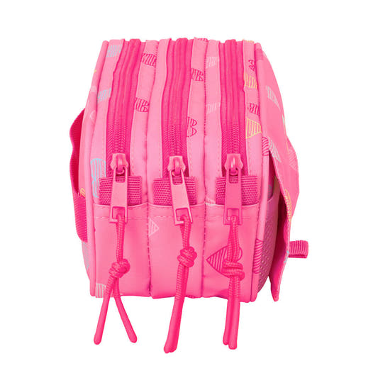 Portatodo triple Heart Benetton rosa con estampado de corazones - 3