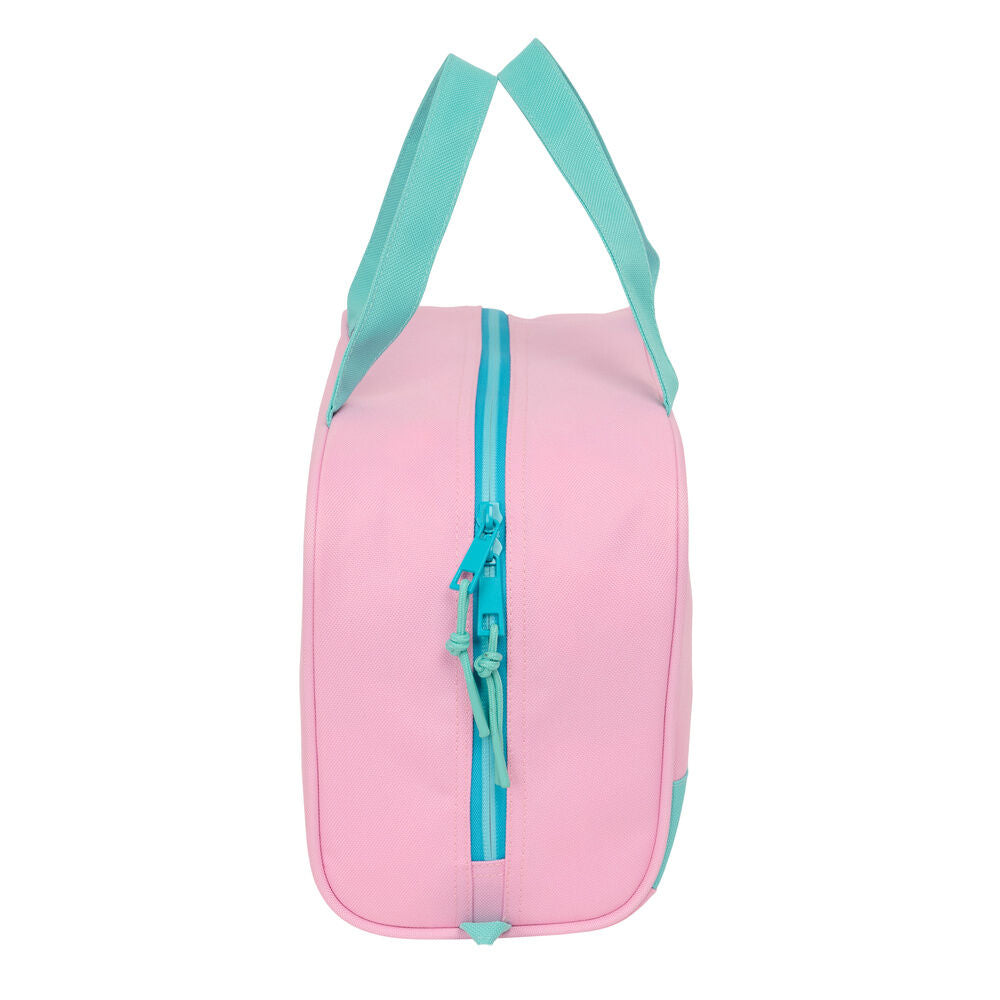 Neceser Dolce Benetton rosa y turquesa con asas de mano - 3