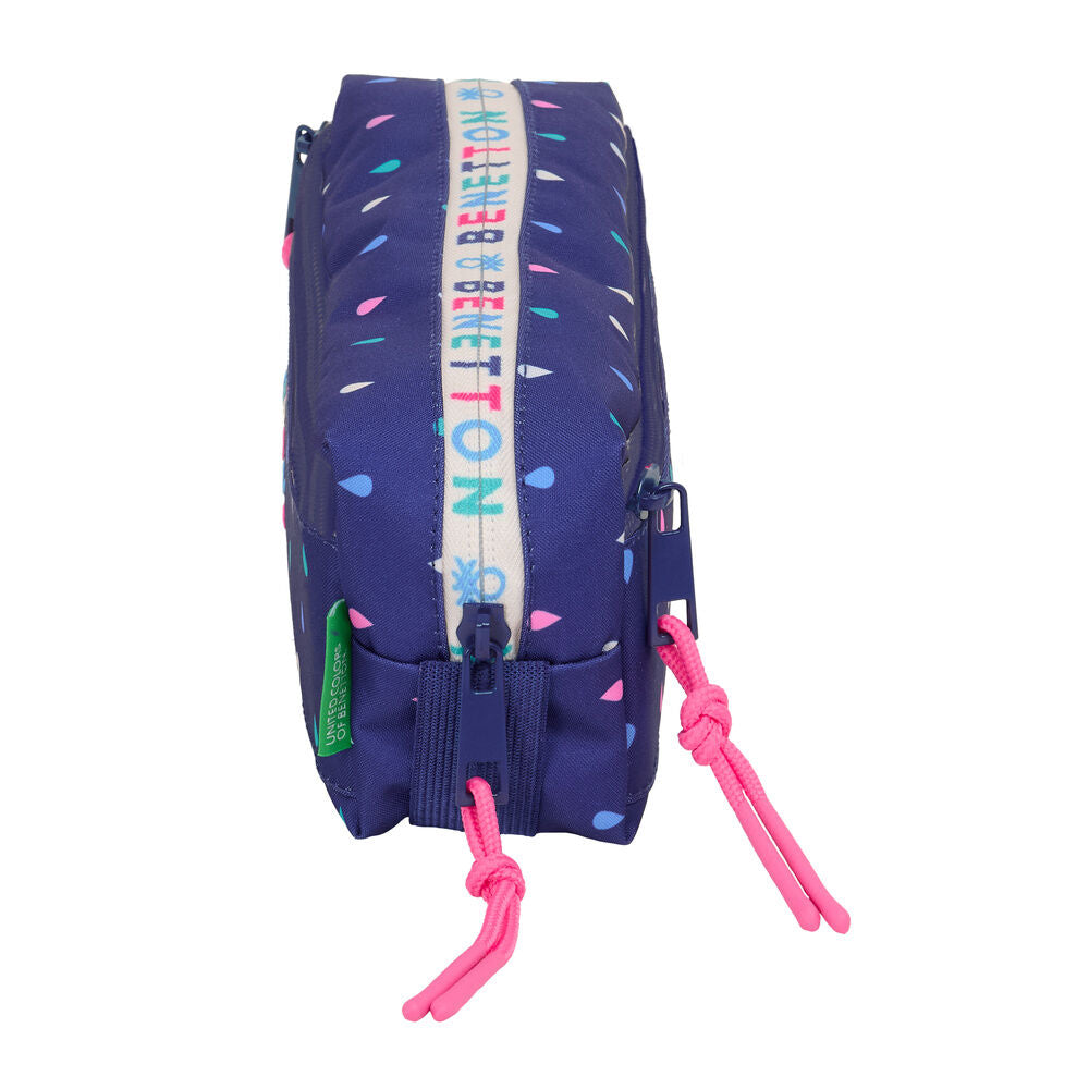 Portatodo triple Drop Benetton azul marino con gotas multicolor - 3