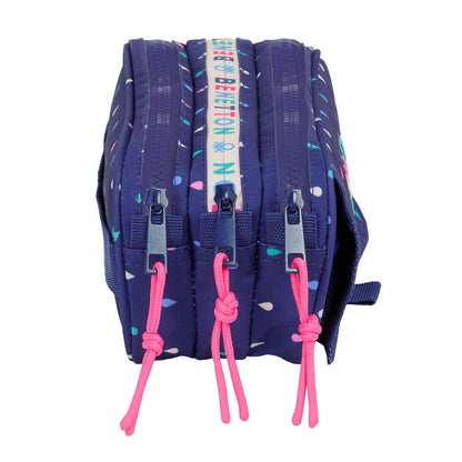 Portatodo triple Benetton azul marino con gotas multicolores - 3