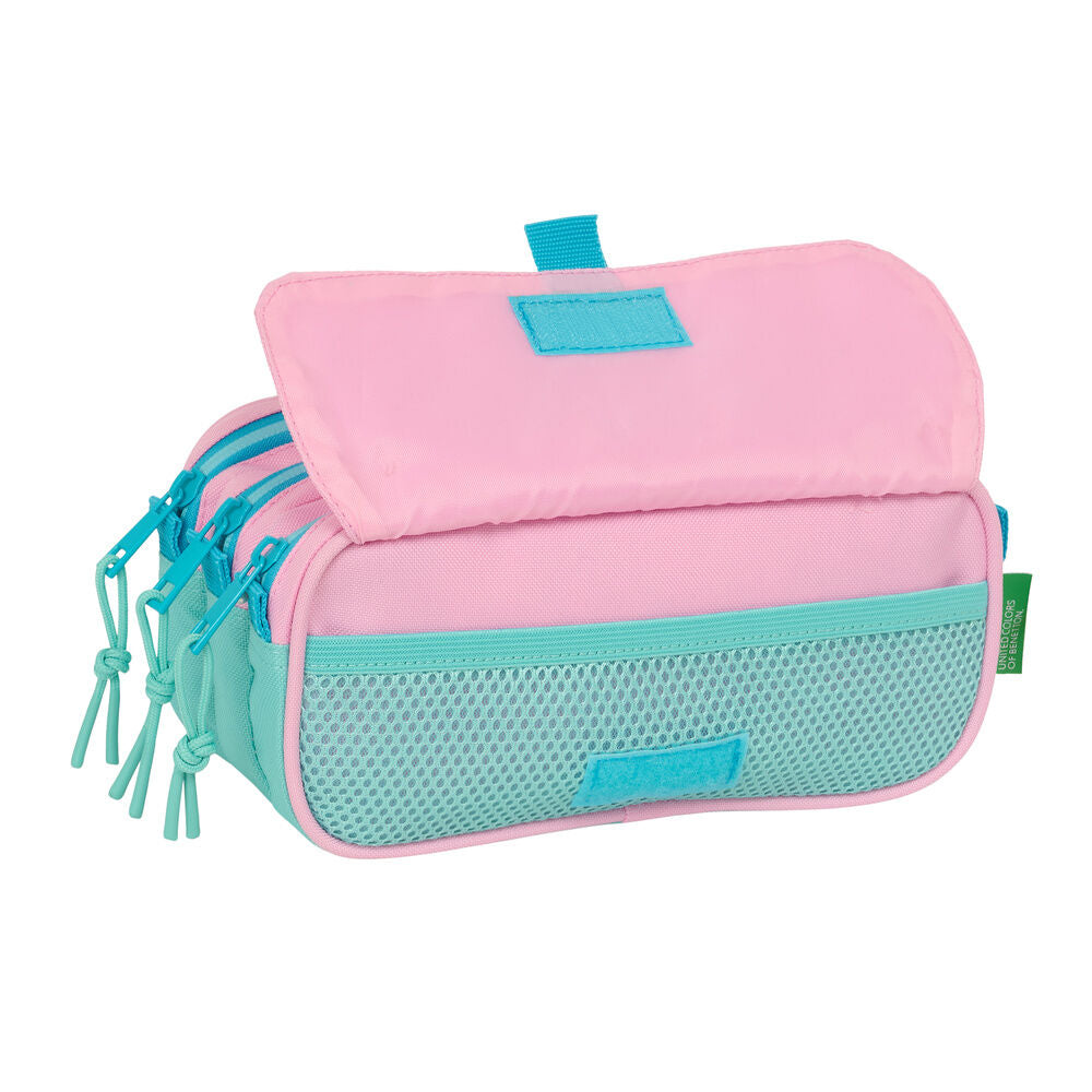 Portatodo triple Dolce Benetton SAFTA en rosa y turquesa - 4