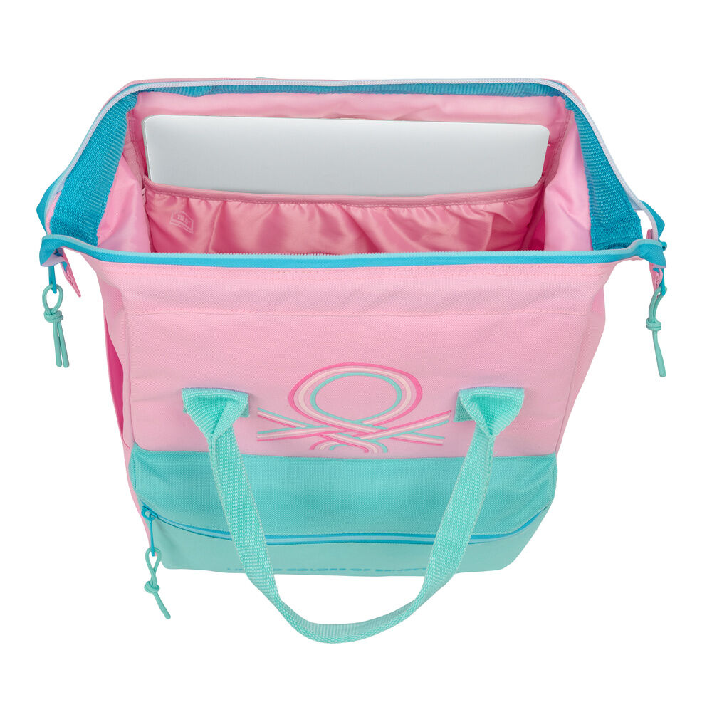 Mochila Dolce United Colors of Benetton rosa y turquesa - 4
