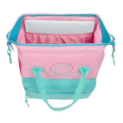 Mochila Dolce United Colors of Benetton rosa y turquesa - 4