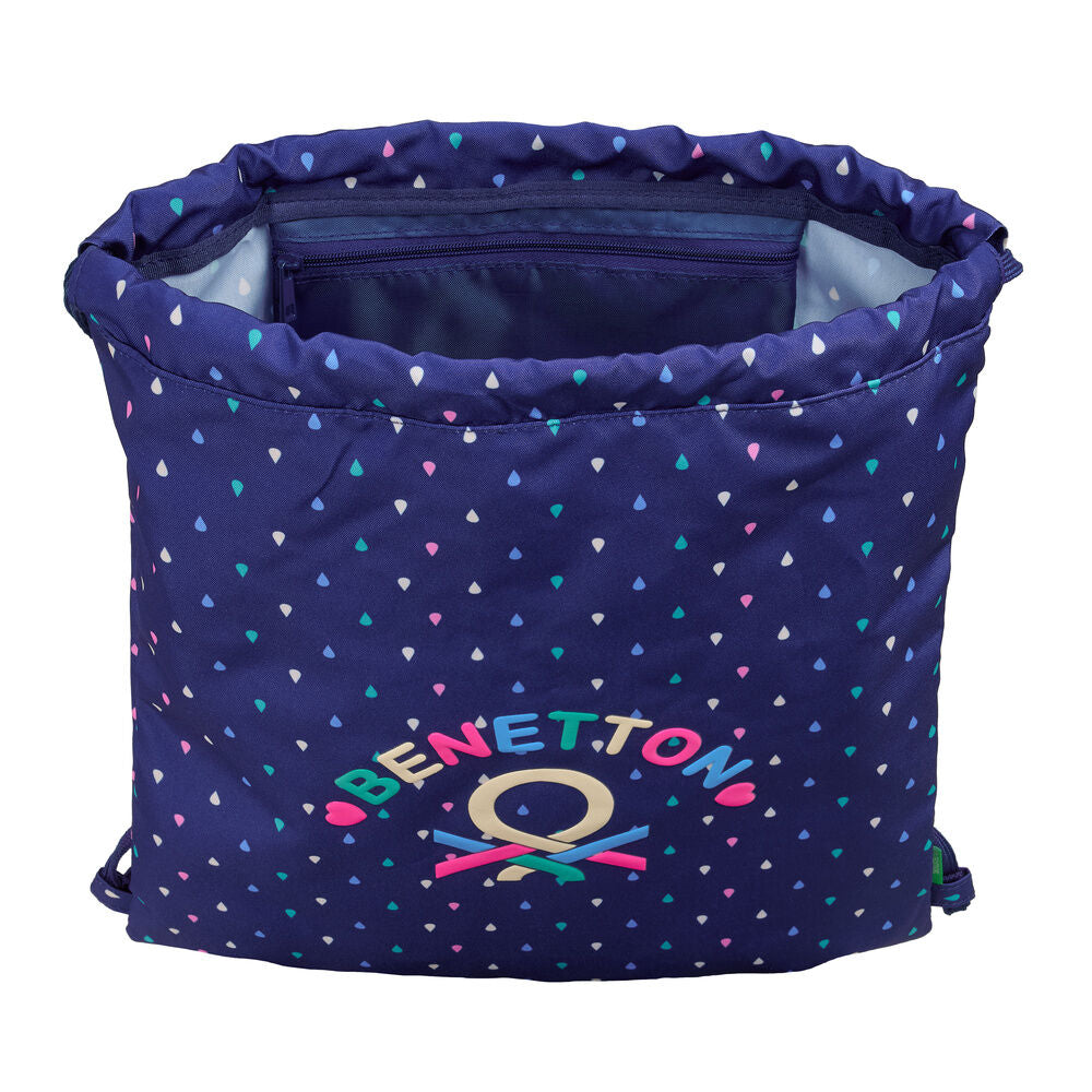 Saco Drop Benetton azul marino con estampado de gotas multicolores - 4