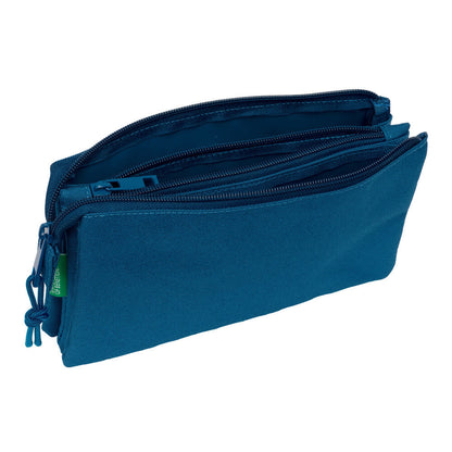 Portatodo triple Benetton azul marino con tres compartimentos - 3