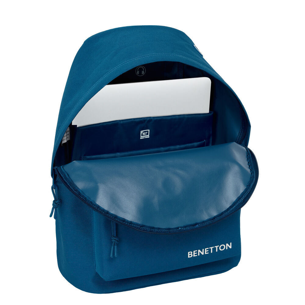 Mochila Benetton azul marino con compartimento frontal - 4