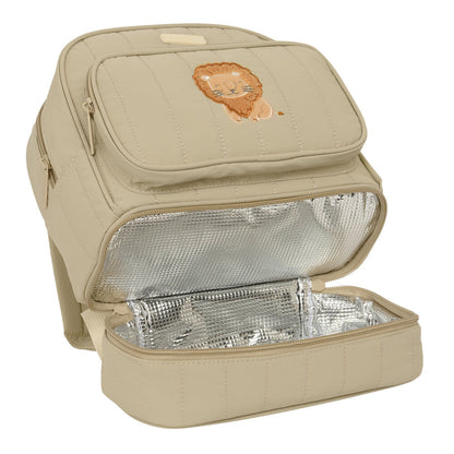 Mochila portameriendas beige SAFTA con motivo de león - 4