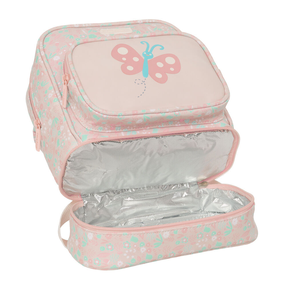 Mochila portameriendas SAFTA Mariposa rosa con estampado floral y bolsillo de mariposa - 4