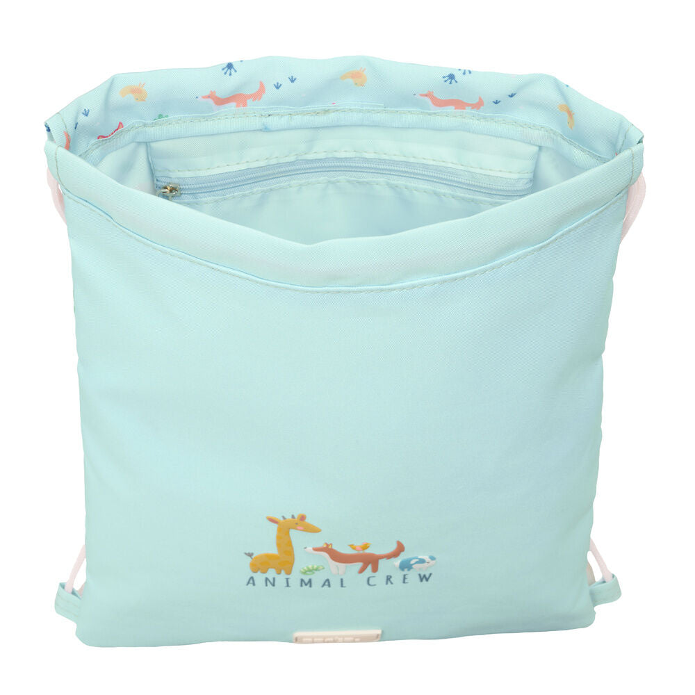 Saco Pandi SAFTA verde agua con animales Animal Crew - 4