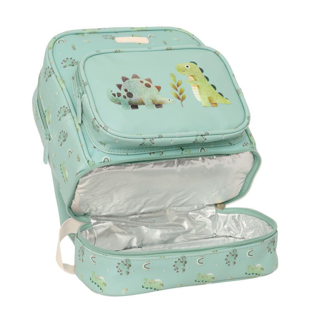 Mochila portameriendas SAFTA Dinos verde menta con estampado de dinosaurios - 4