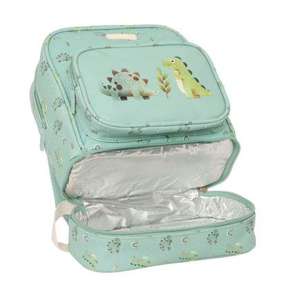 Mochila portameriendas SAFTA Dinos verde menta con estampado de dinosaurios - 4