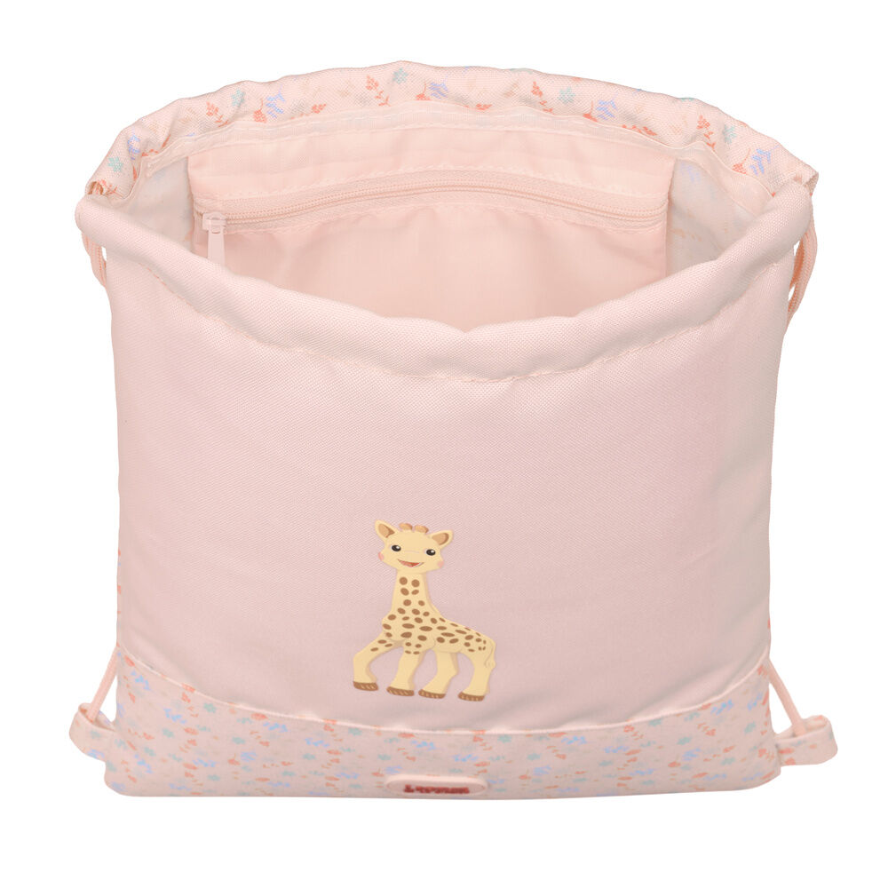 Saco Joy rosa SAFTA con La Girafa Sophie y estampado floral - 4