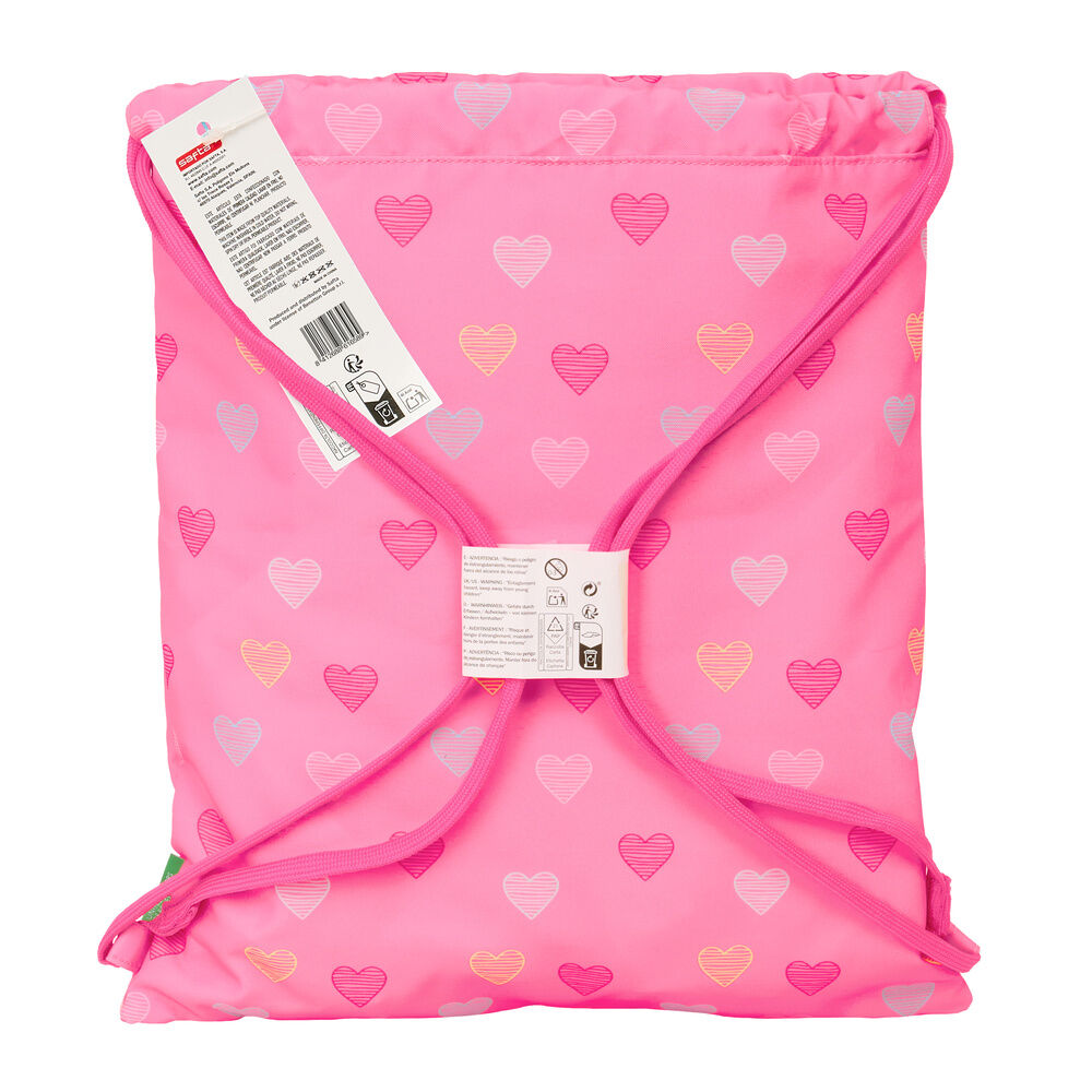 Saco Heart Benetton rosa con estampado de corazones - 4