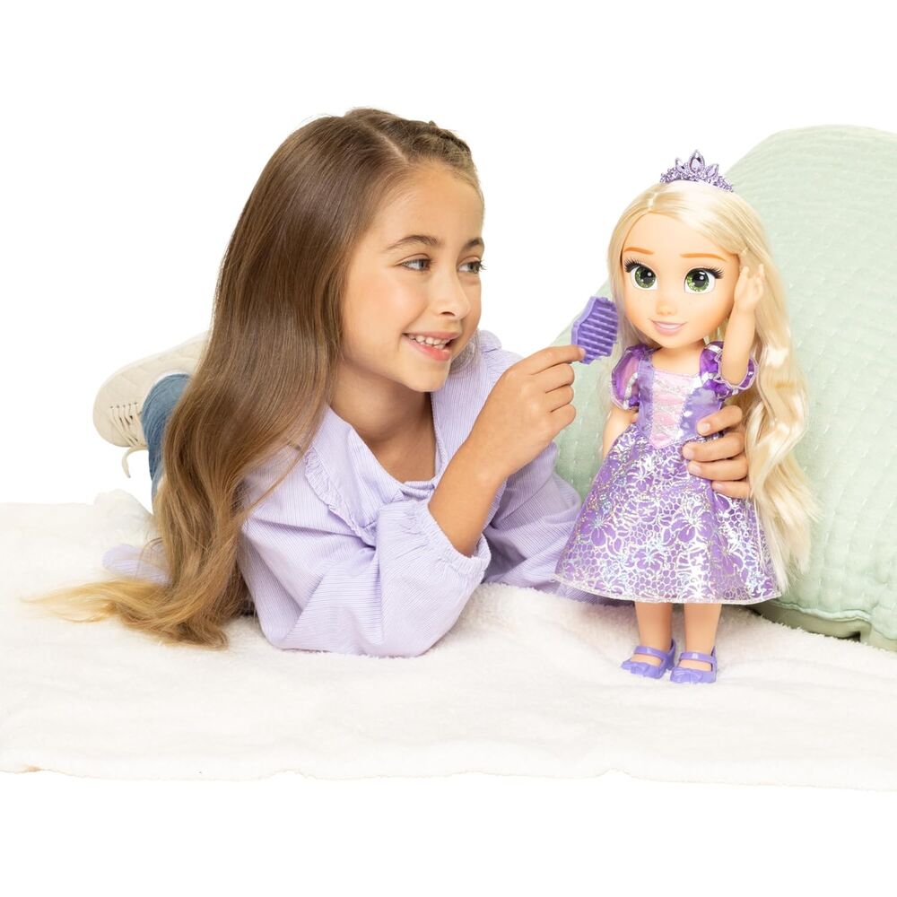 Muñeca Rapunzel de Disney Enredados de 38 cm con vestido morado y espejo - 3