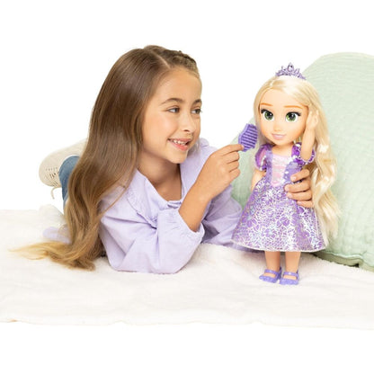 Muñeca Rapunzel de Disney Enredados de 38 cm con vestido morado y espejo - 3