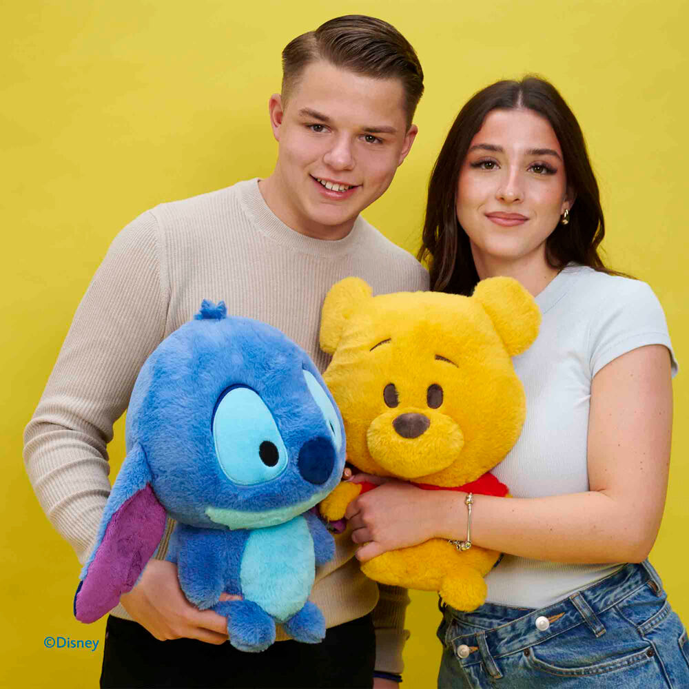 Peluche achuchable de Stitch Disney azul con orejas moradas - 3