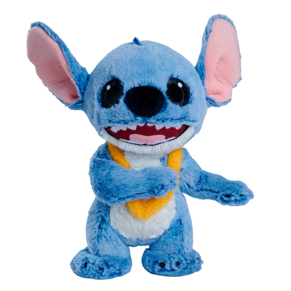 Peluche Stitch azul con lei amarillo de Disney
