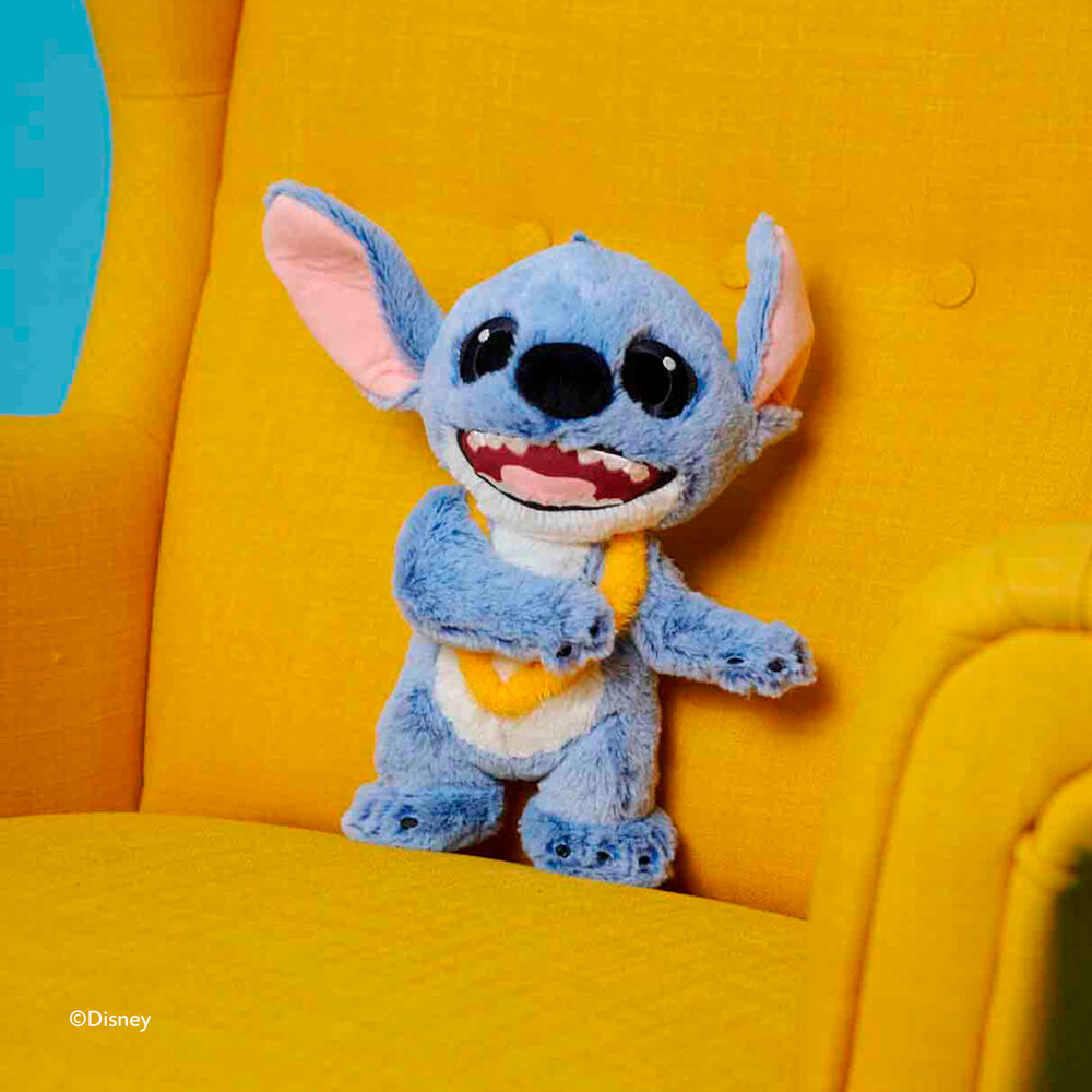 Peluche Stitch azul con lei amarillo de Disney - 5