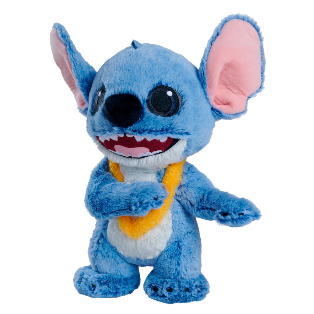 Peluche Stitch azul con lei amarillo de Disney - 2