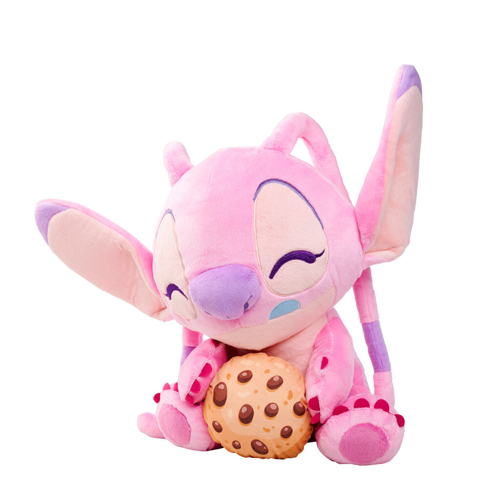 Peluche rosa de Angel de Stitch Disney abrazando una galleta - 2