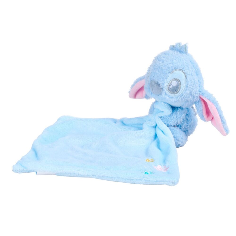 Peluche dou dou azul claro de Stitch con manta y orejas rosas - 2