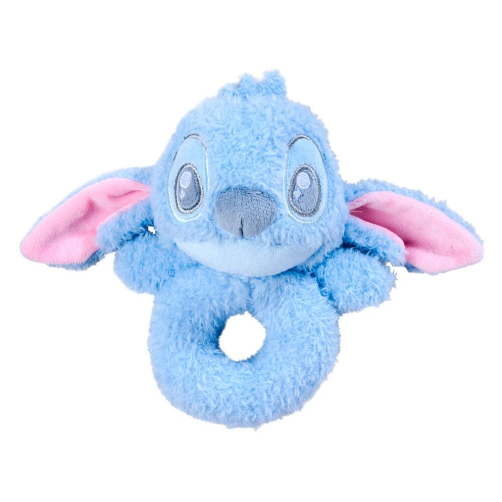 Peluche sonajero azul de Stitch Disney con orejas rosas
