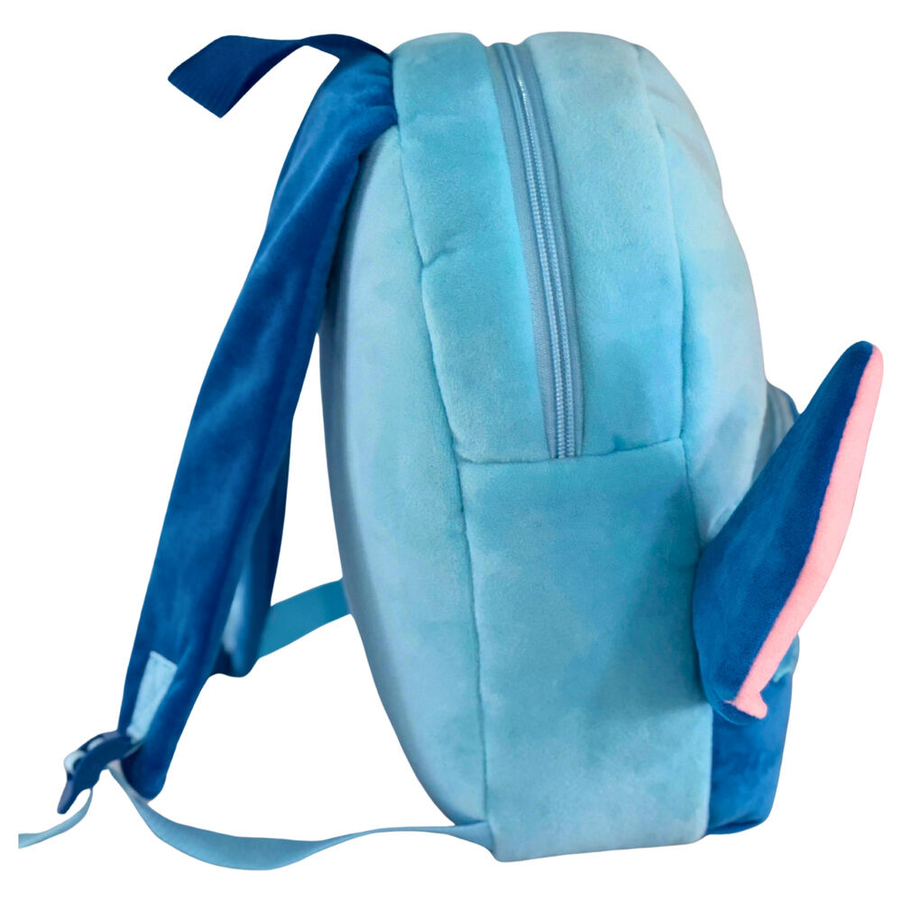 Mochila de peluche azul de Stitch Disney con orejas rosas - 2