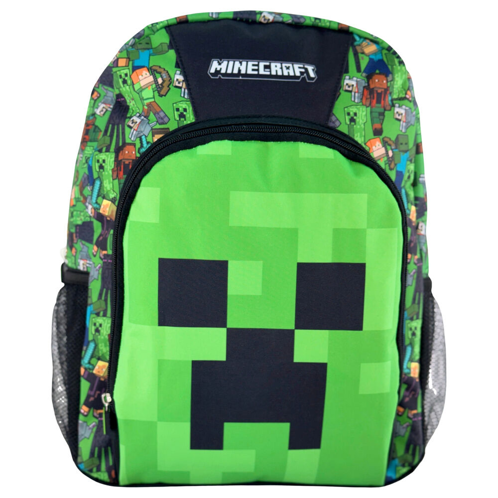 Mochila Minecraft verde con cara de Creeper