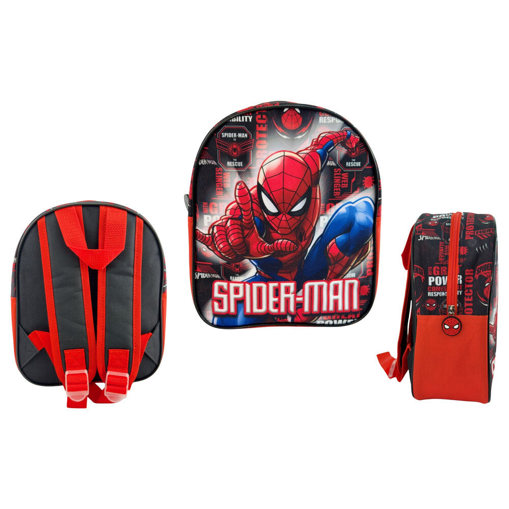 Mochila escolar Spider-Man Marvel en rojo, negro y azul
