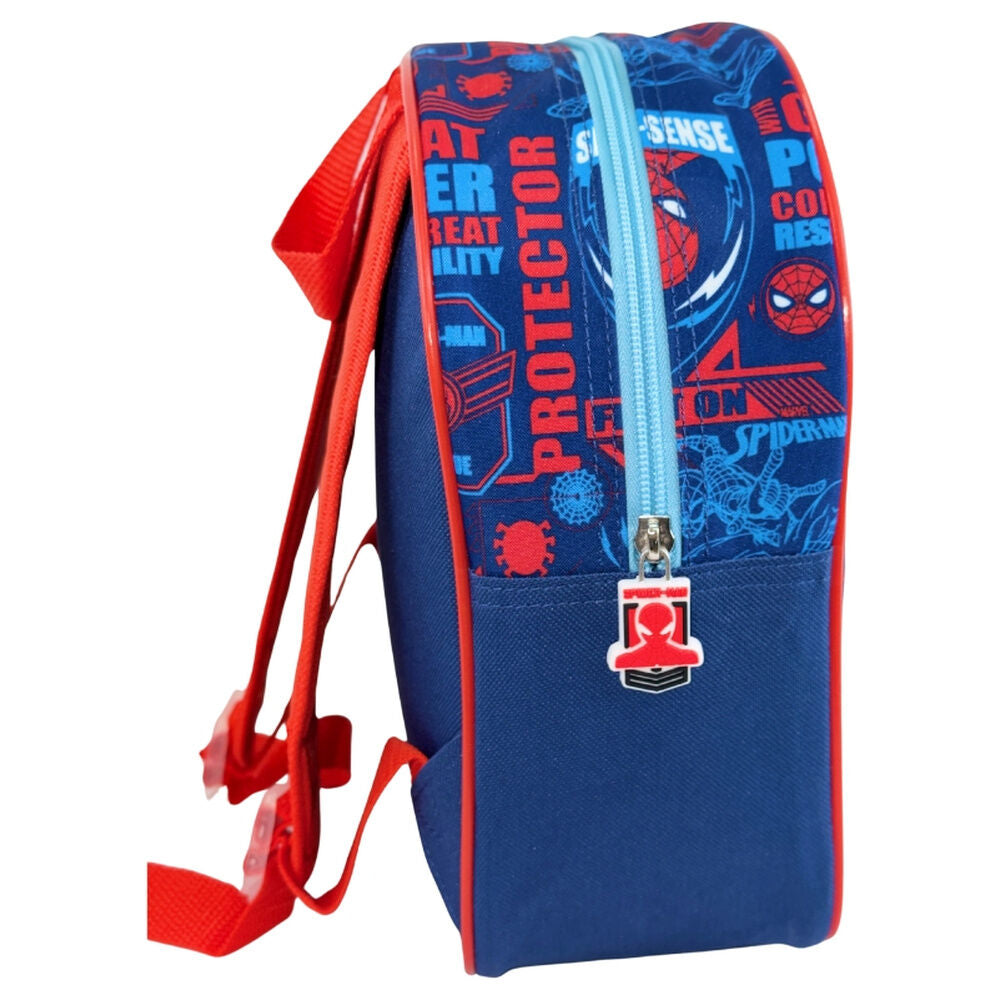 Mochila Marvel Spider-Man roja y azul con diseño de telarañas - 3