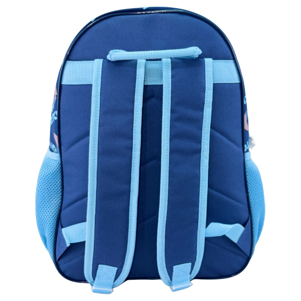 Mochila azul Disney Stitch de 40 cm con compartimento frontal y bolsillos laterales - 3