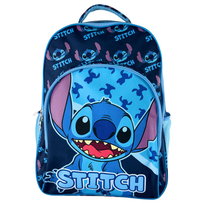 Mochila azul de Disney Stitch con bolsillo frontal