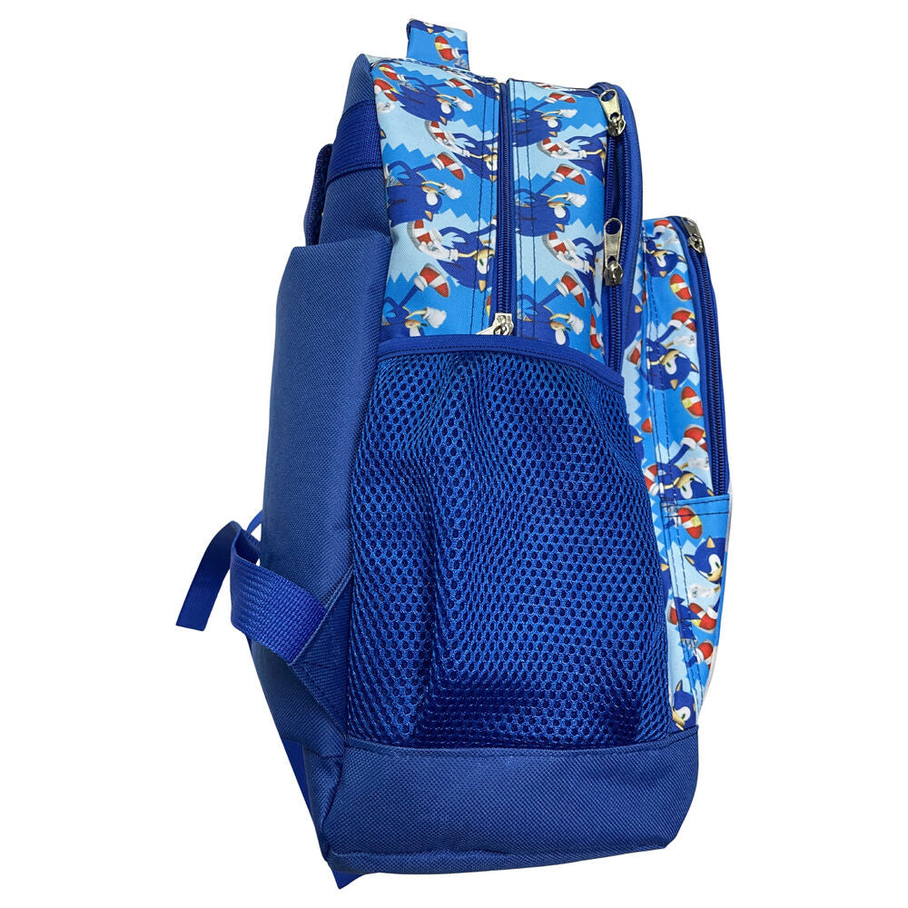 Mochila azul de Sonic the Hedgehog con bolsillos laterales de malla - 3