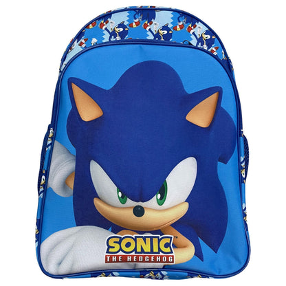 Mochila azul de Sonic the Hedgehog con estampado frontal